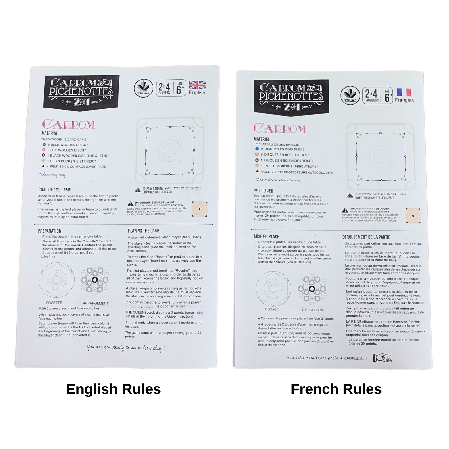 Classic Carrom & Pichenotte Game - Carrom Canada