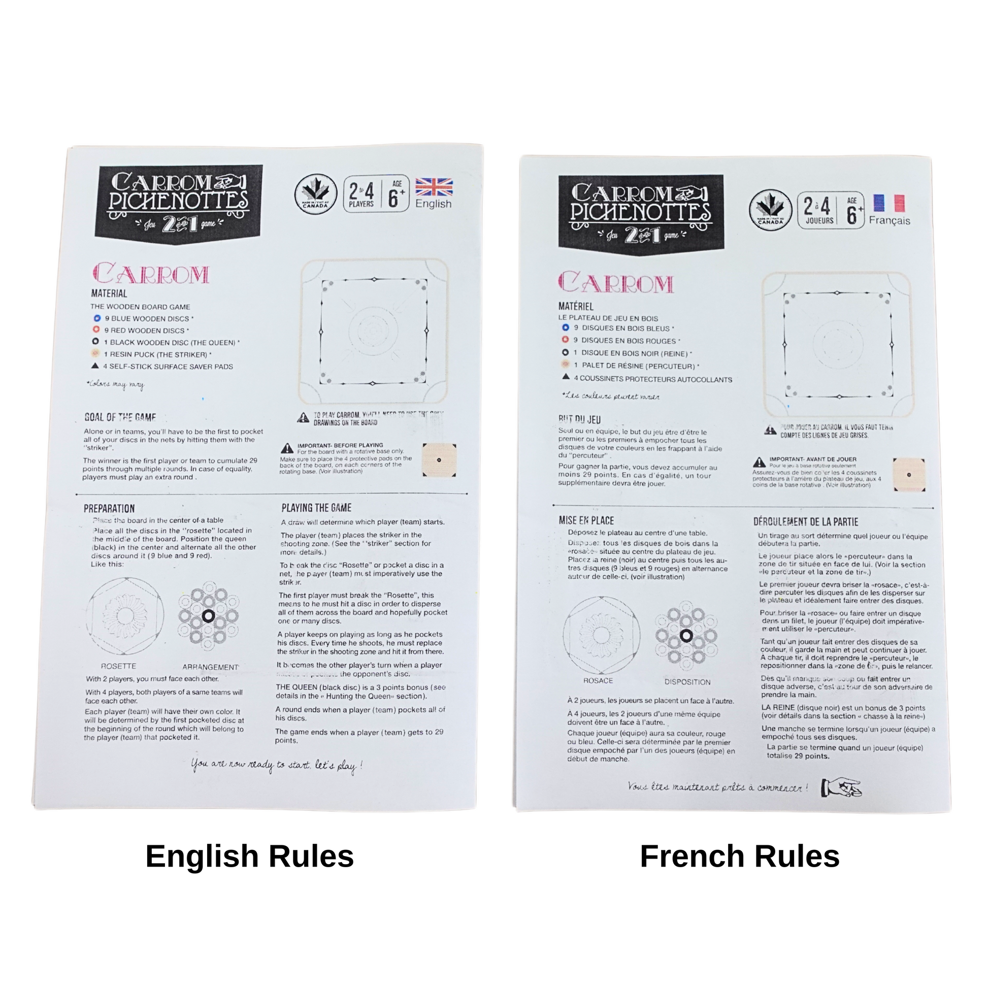 Classic Carrom & Pichenotte Game - Carrom Canada