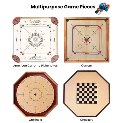 32 Orange and Light Blue Carrom / Pichenotte Rings - (Orange / Light Blue / Natural / Black / White) - Anneaux De Pichenottes - Game Accessories / Accessoires De Jeu