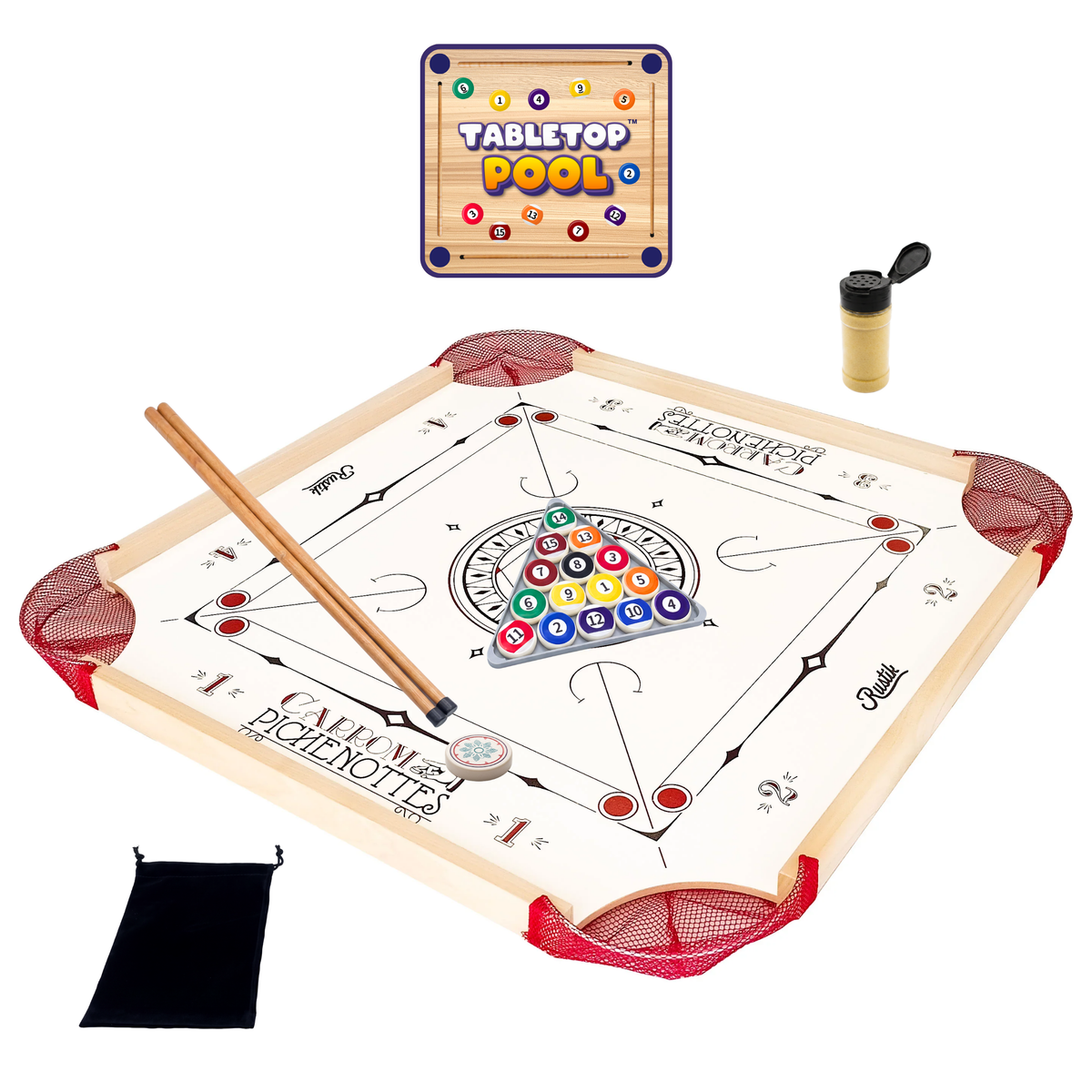 Jeu de société classique Carrom et Pichenottes