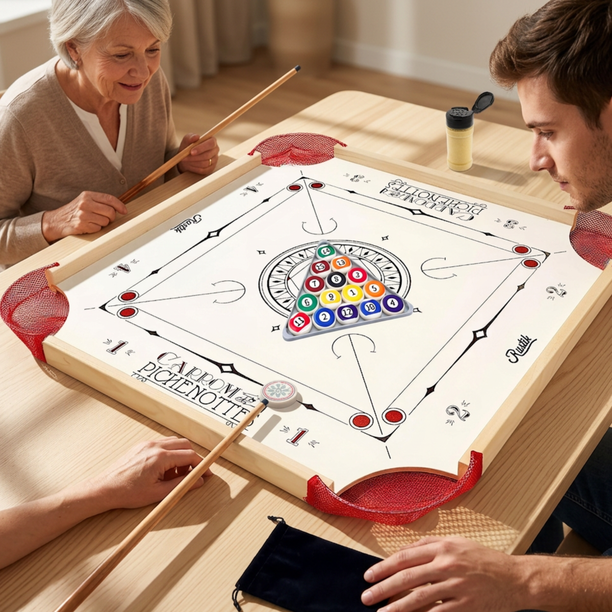 Jeu de société classique Carrom et Pichenottes