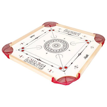 American Style - Carrom Board for Beginners - Comes with Carrom Men, Striker, Sliding Powder, Rules and optional Cues and 12 Inch Lazy Susan