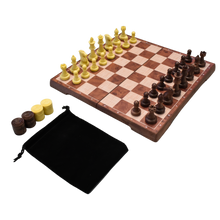 Laden Sie das Bild in den Galerie-Viewer, Magnetic Chess / Checkers - Foldable and with Pouch for Playing Pieces - Carrom Canada
