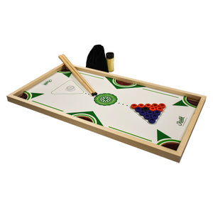 Beginners Pool Table - Finger Pool or Cues Pool - Comes with Board, Cues, Sliding Powder, Rules - Carrom Canada
