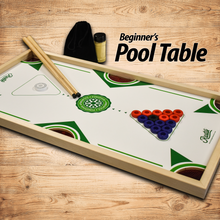 Load image into Gallery viewer, Beginners Pool Table - Finger Pool or Cues Pool - Comes with Board, Cues, Sliding Powder, Rules - Carrom Canada
