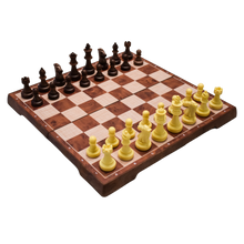 Cargar imagen en el visor de la galería, Magnetic Chess / Checkers - Foldable and with Pouch for Playing Pieces - Carrom Canada
